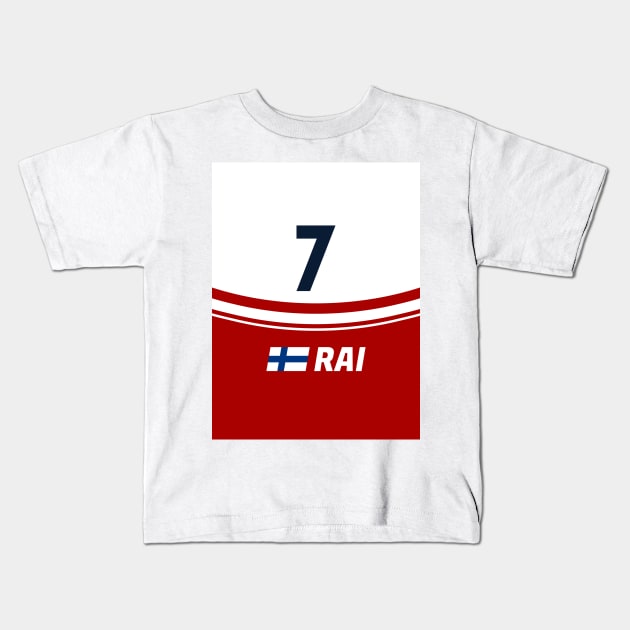 F1 2021 - #7 Raikkonen Kids T-Shirt by sednoid